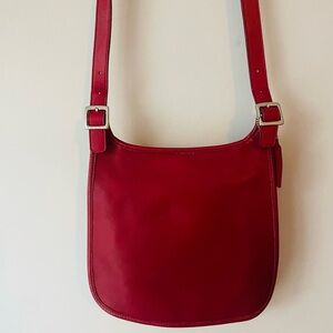 Coach Vintage Lecacy Slim Saddlebag Red RARE 9135